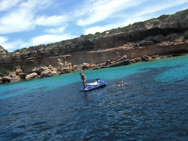  Practice jet skiing water in Ibiza